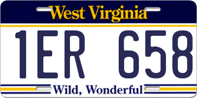 WV license plate 1ER658