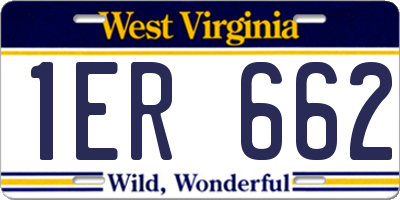 WV license plate 1ER662
