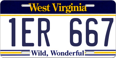 WV license plate 1ER667