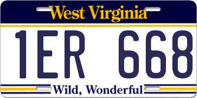 WV license plate 1ER668