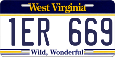 WV license plate 1ER669