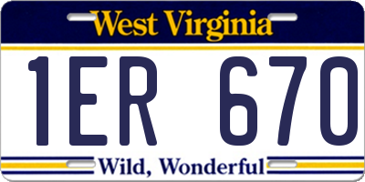 WV license plate 1ER670