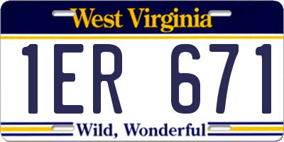 WV license plate 1ER671