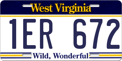 WV license plate 1ER672
