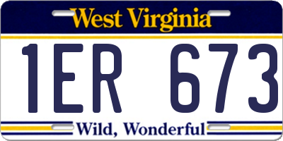 WV license plate 1ER673