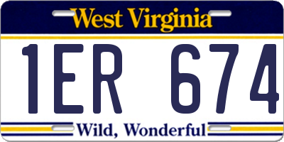 WV license plate 1ER674
