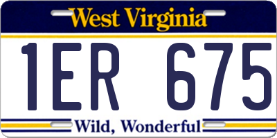 WV license plate 1ER675
