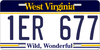 WV license plate 1ER677