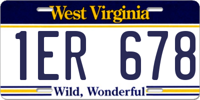 WV license plate 1ER678