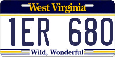 WV license plate 1ER680
