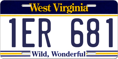 WV license plate 1ER681