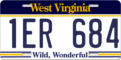 WV license plate 1ER684