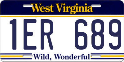 WV license plate 1ER689