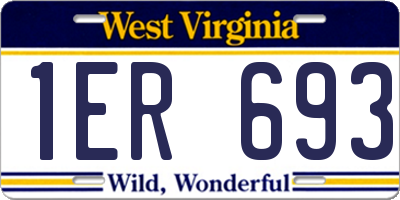WV license plate 1ER693