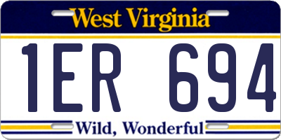 WV license plate 1ER694