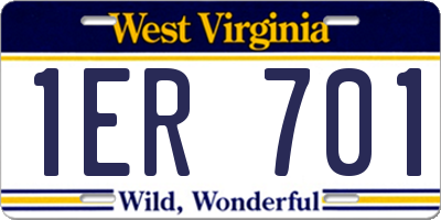 WV license plate 1ER701