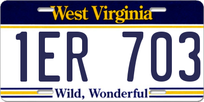 WV license plate 1ER703