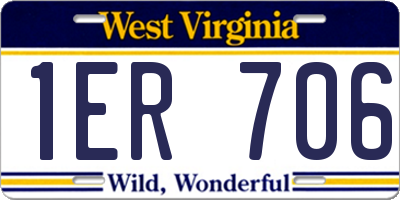 WV license plate 1ER706
