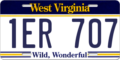 WV license plate 1ER707