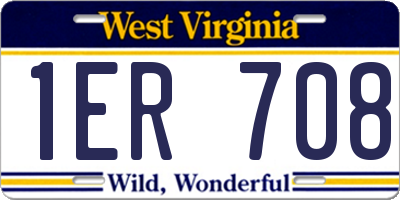 WV license plate 1ER708