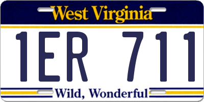 WV license plate 1ER711