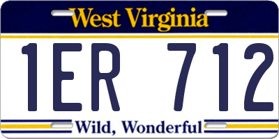 WV license plate 1ER712