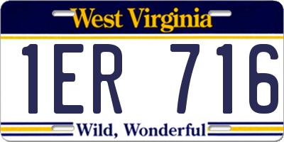 WV license plate 1ER716