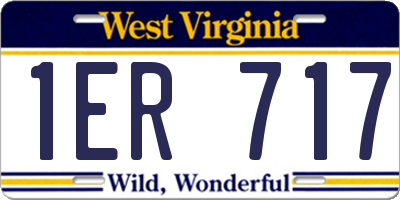 WV license plate 1ER717