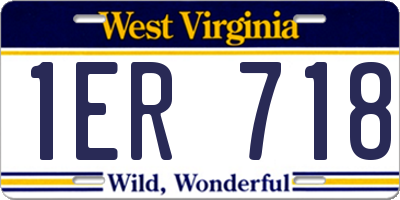 WV license plate 1ER718