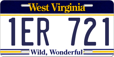 WV license plate 1ER721