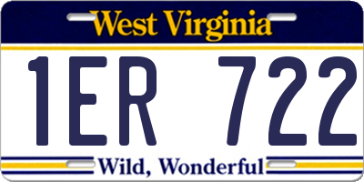 WV license plate 1ER722