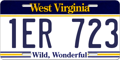 WV license plate 1ER723