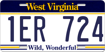 WV license plate 1ER724