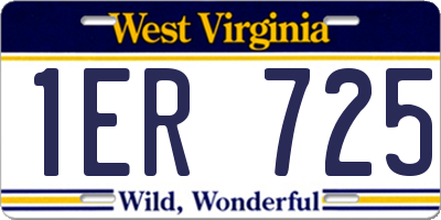 WV license plate 1ER725