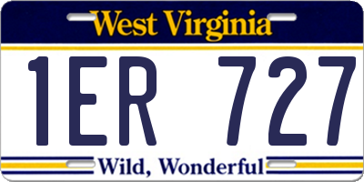 WV license plate 1ER727