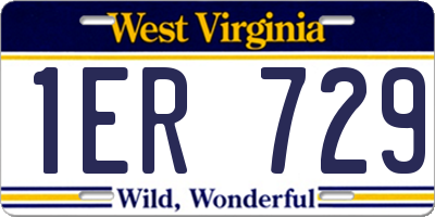 WV license plate 1ER729