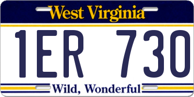 WV license plate 1ER730