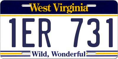 WV license plate 1ER731