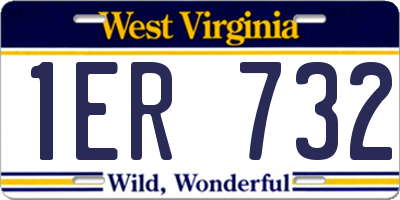 WV license plate 1ER732