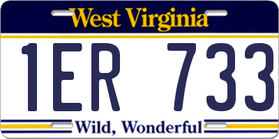 WV license plate 1ER733