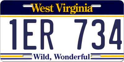 WV license plate 1ER734