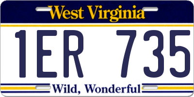 WV license plate 1ER735