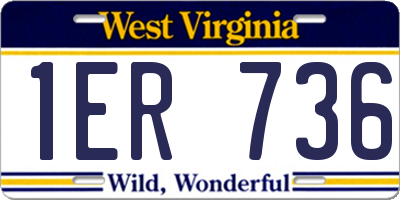 WV license plate 1ER736