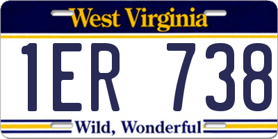 WV license plate 1ER738