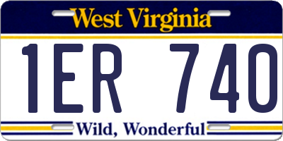 WV license plate 1ER740