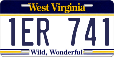WV license plate 1ER741