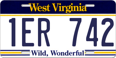 WV license plate 1ER742