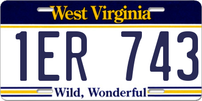 WV license plate 1ER743