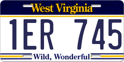 WV license plate 1ER745