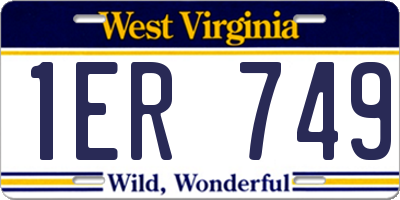 WV license plate 1ER749
